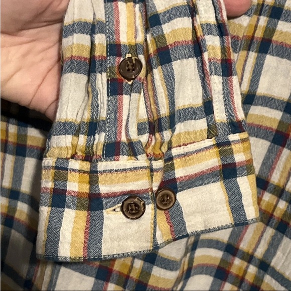 Patagonia Organic Cotton Plaid Button Front Steersman Shirt Anchor Big Blue Sur - Picture 7 of 8